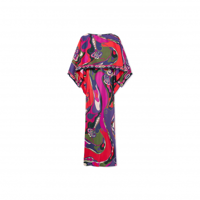 PUCCI ORCHIDEE PRINT LONG DRESS WITH SHAWL 5URI305U731017